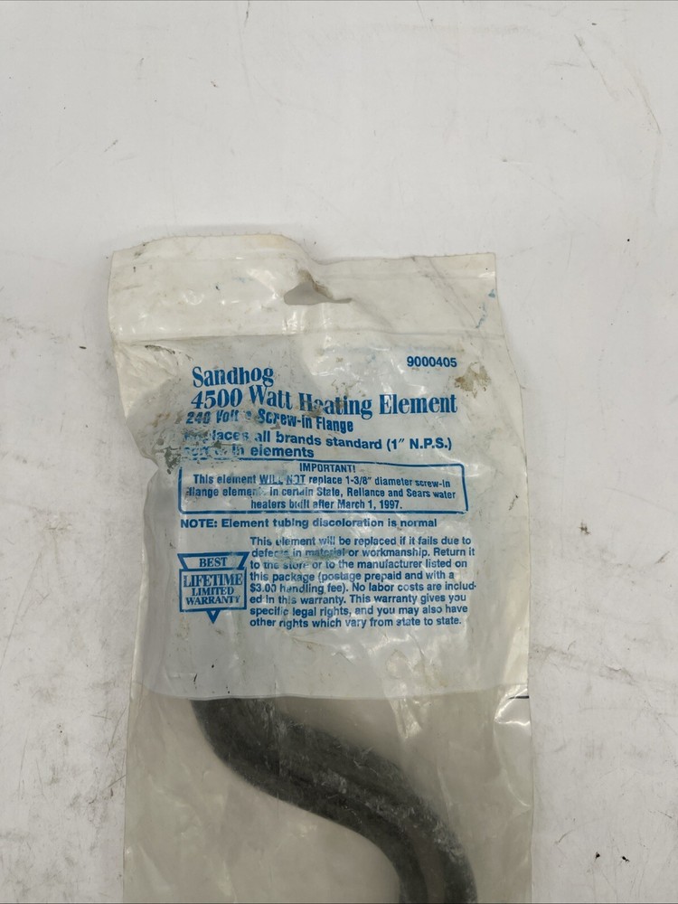 Sandhog 4500 Watt Heating Element 240V, Screw-In Flange 1” 9000405015 9000405