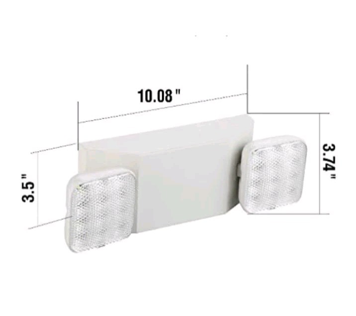 EXITLUX..2 Pack LED Emergency Exit Light Adjustable 2 Head With Battery Back-up