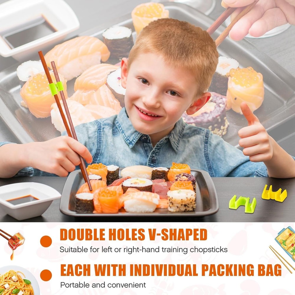 500 Pcs Reusable Chopsticks Helper Multicolor Plastic Practice Chopstick Trainer