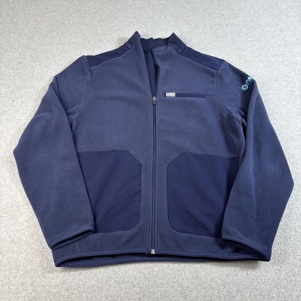 FIGS On Shift Jacket Mens Medium Blue Fleece Full Zip Pack Primaloft Workwear