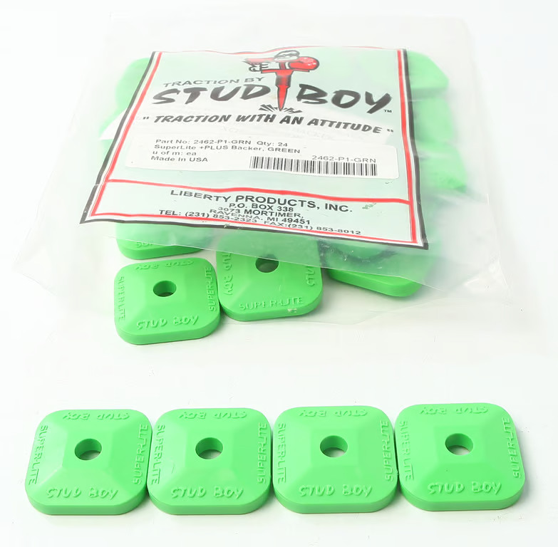 Stud Boy Super-Lite Plus Single Backer Plates - Green - 24 Pack Snowmobile