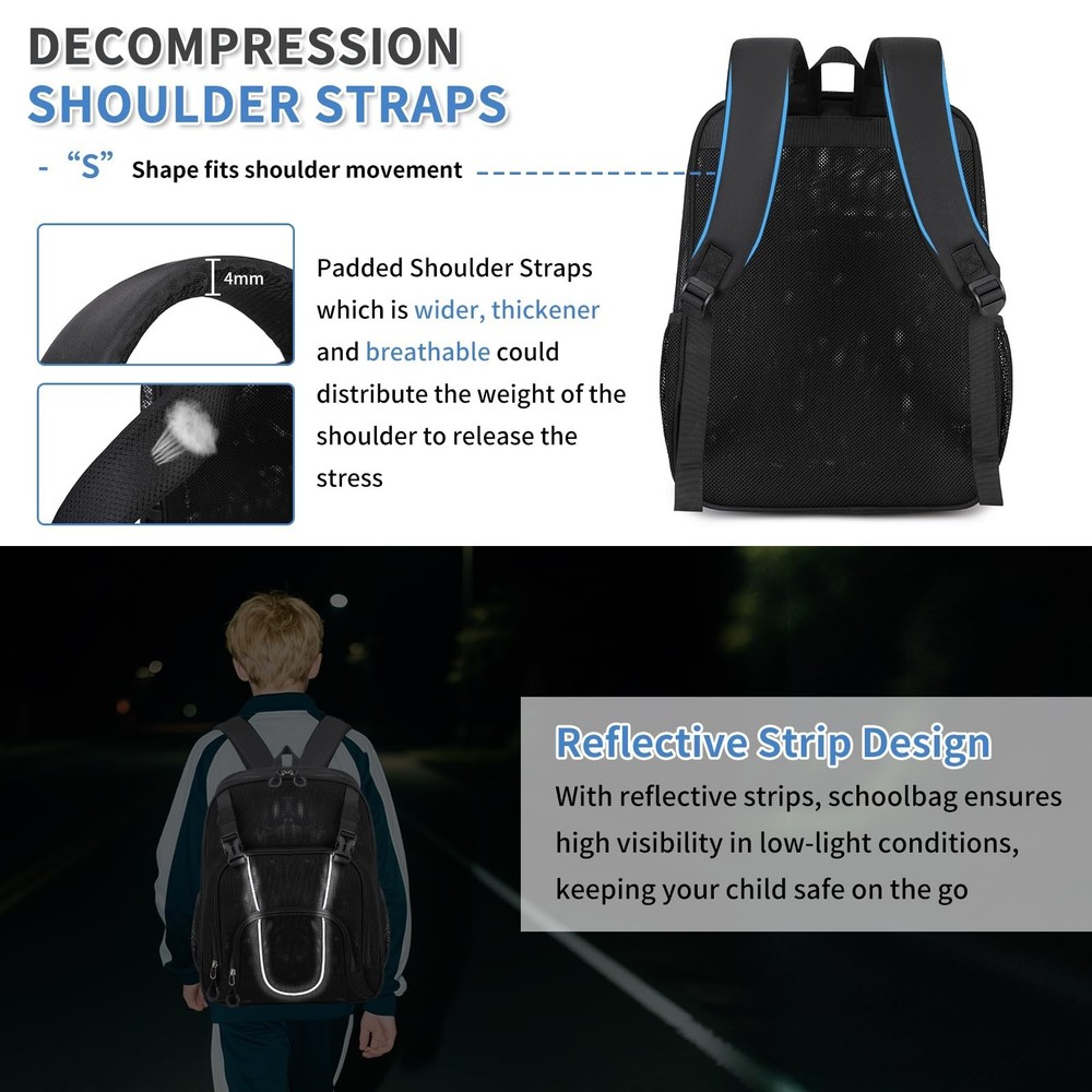 Mesh Backpack Heavy Duty See Through Transparent Backpack for School Large Ca...