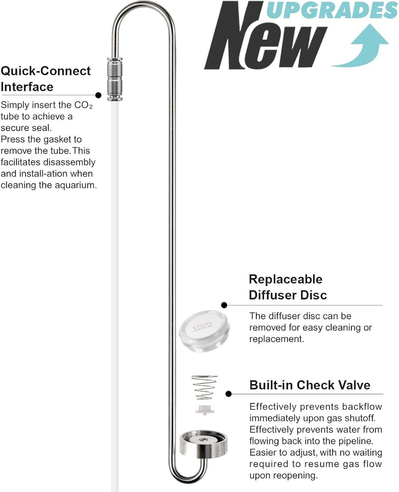Stainless Steel CO2 Diffuser for Aquariums