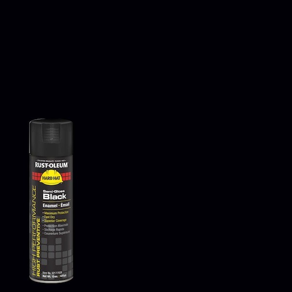 Rust-Oleum V2177838 Rust Preventative Spray Paint, Black, Semi-Gloss, Solvent,