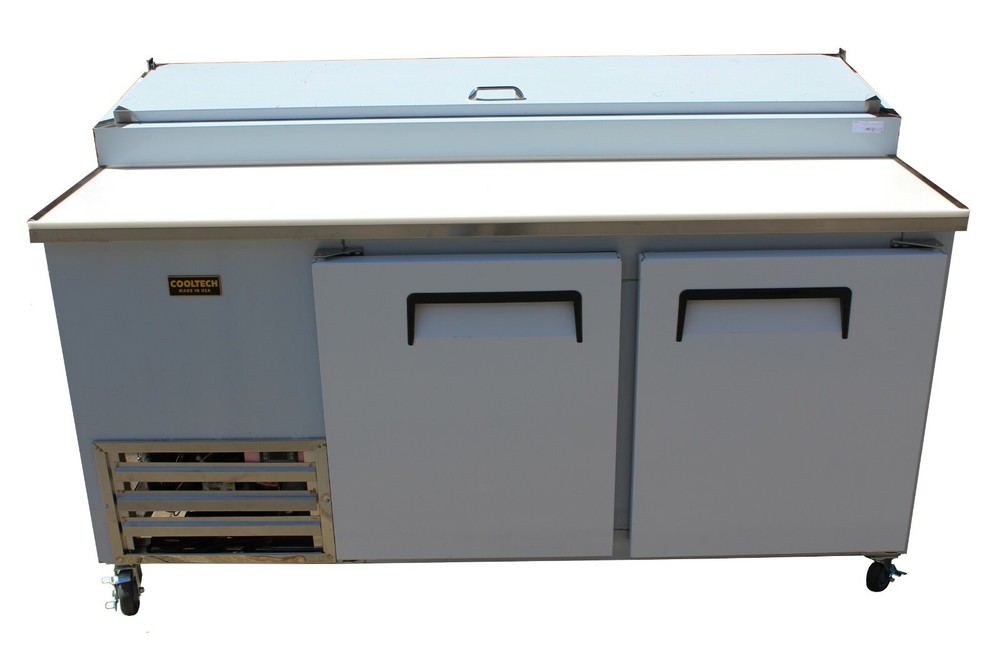 New Cooltech 2 Door Refrigerated Pizza Prep Table 67"