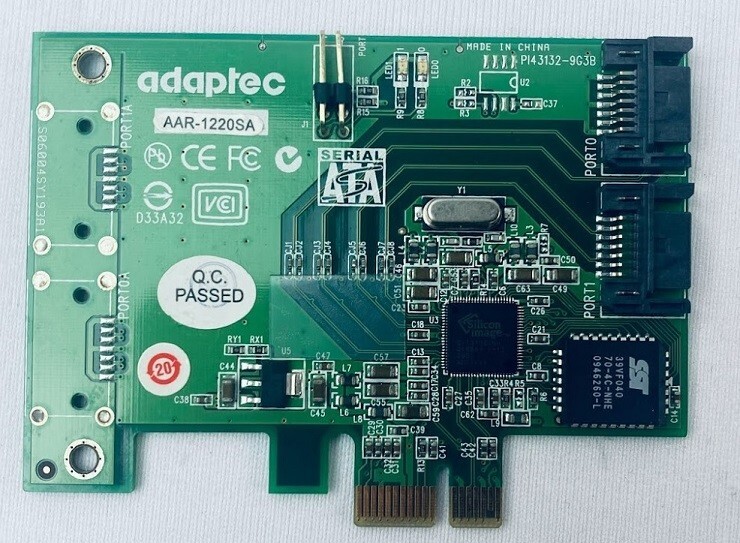 Adaptec AAR-1220SA PCA-00279-01-B REV A SATA Raid Controller Card