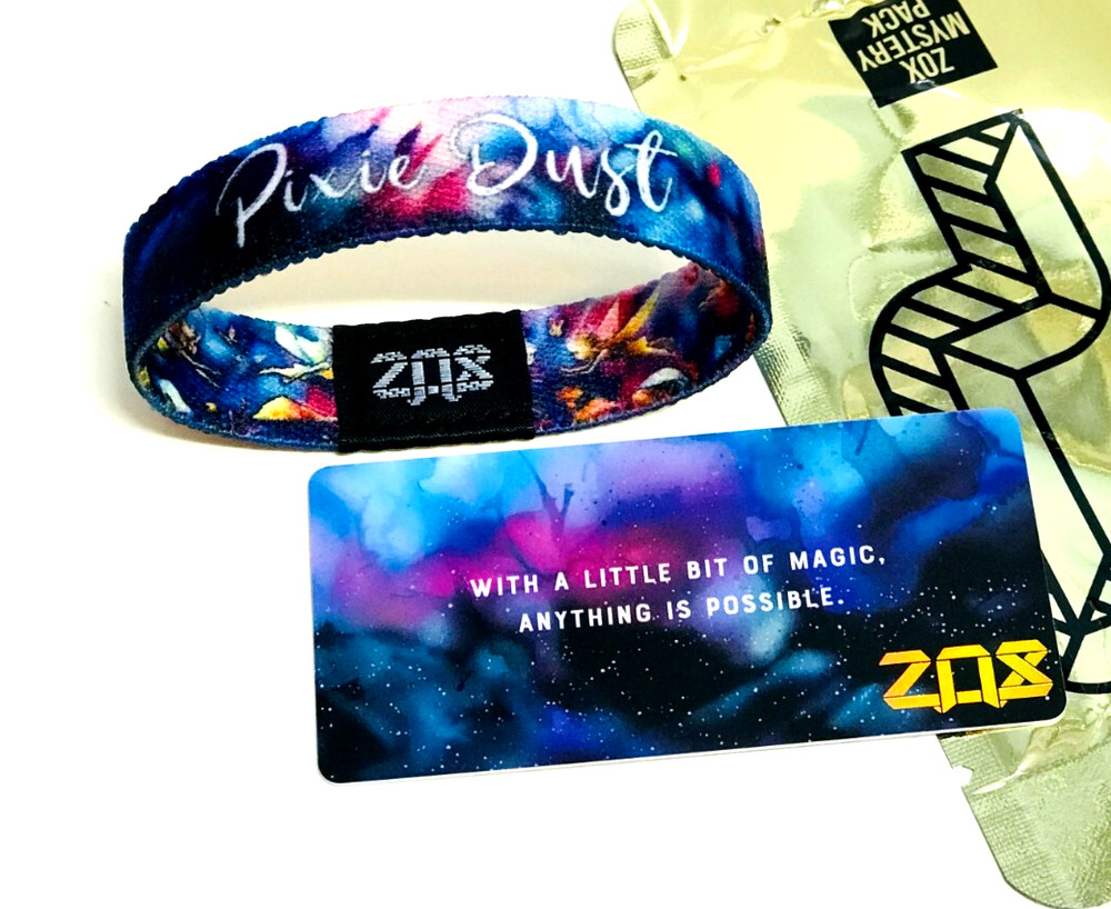ZOX *PIXIE DUST* Silver Single Med Mys Wristband w/Card