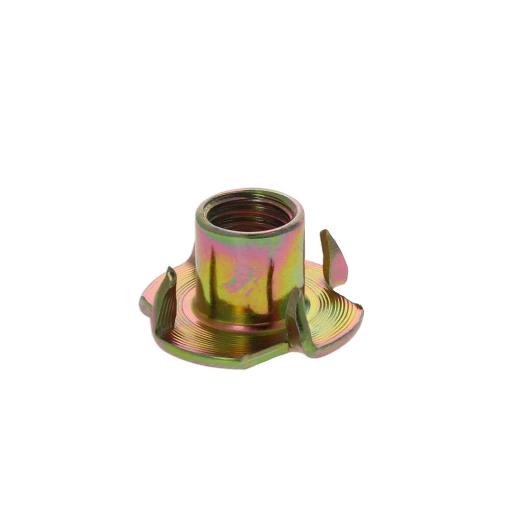 Tee Nuts 4 Prong Full teeth T-Nut Zinc Plated Threaded Insert Tee Blind Nuts