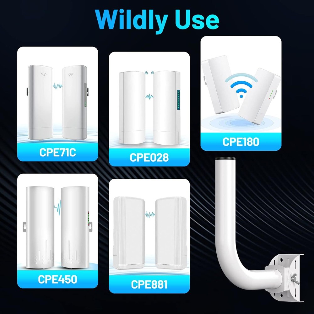 2-Pack Pole and Wall-Mounted Bracket for Point to Point WiFi Access Point CPE