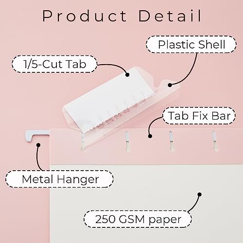 6 Pack Gradient Hanging File Folders Letter Size Decorative Hanging Folder
