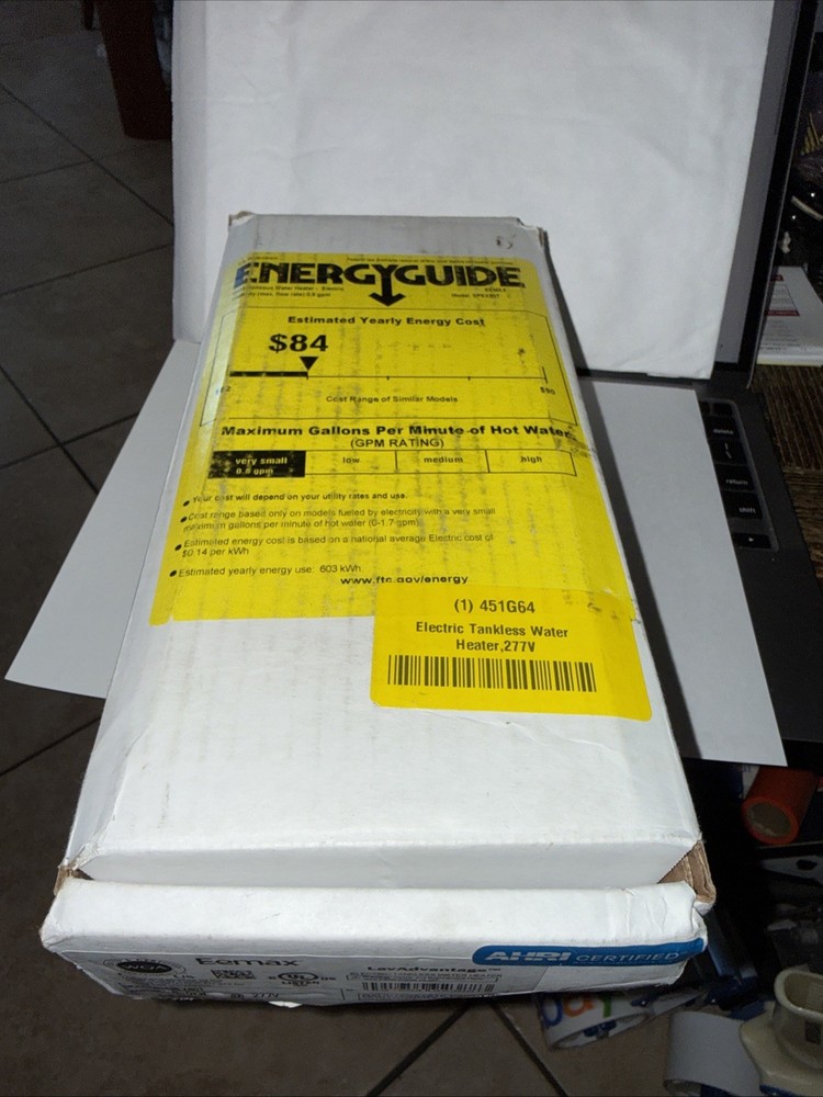 New OEM Eemax LavAdvantage 8.0 Kw 277V Electric Tankless Water Heater SPEX80T