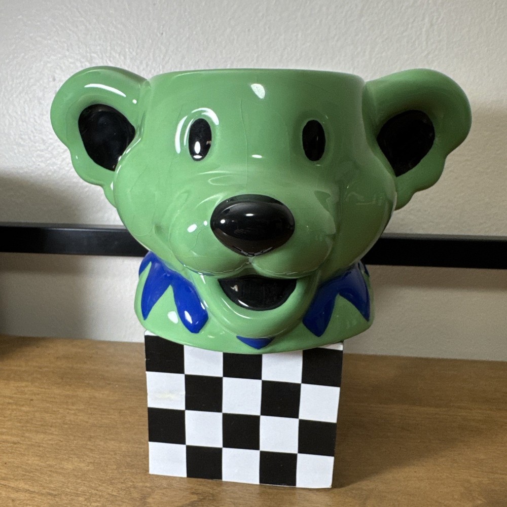 Grateful Dead Dancing Bear Molded Ceramic Mug Green 18oz