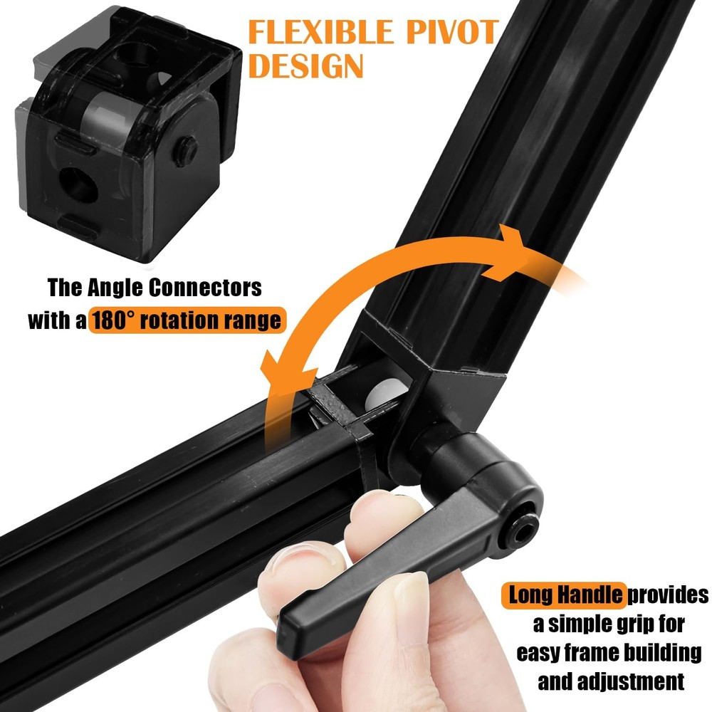 4 Sets 2020 Series Aluminum Extrusion Profile Connector, 180° Adjustable Flex...