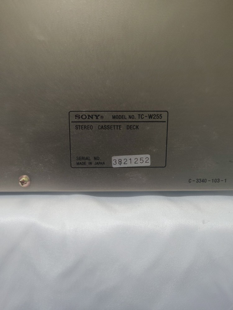 Sony TC-W255 Stereo Dual Double Cassette Deck "Un-tested"