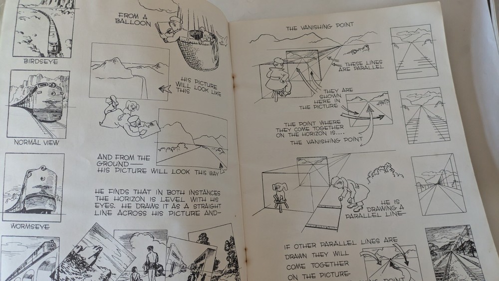 vintage art book perspective drawing