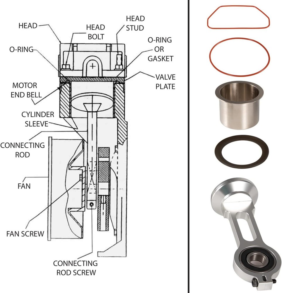KK-4835 Air Compressor Piston Kit for Porter Cable Craftsman Devildiss Dewalt