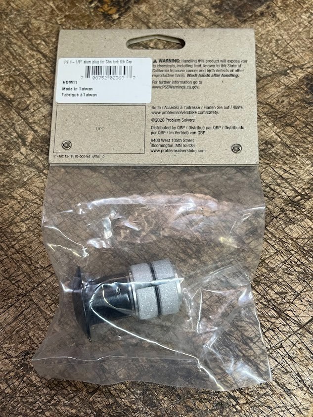 Problem Solvers 1 1/8" Carbon Fork Plug - PART # HD9911 - BRAND NEW