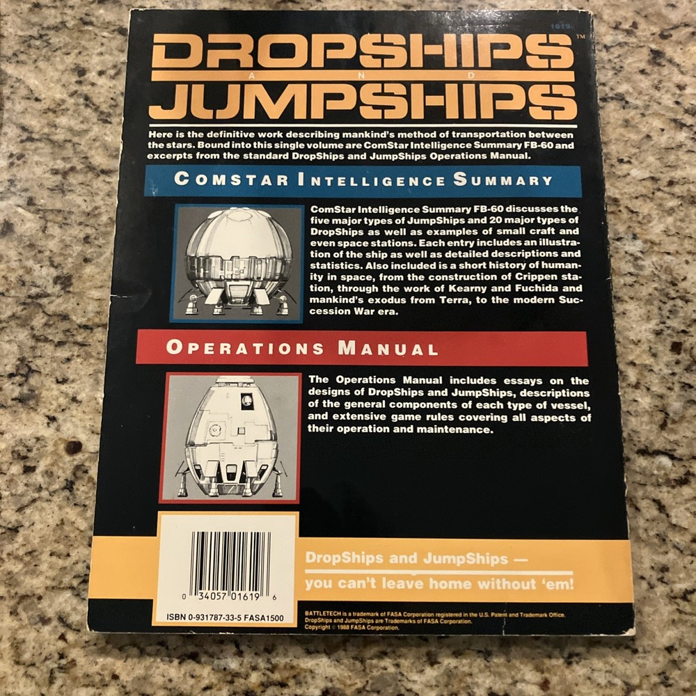 Dropships & Jumpships - FASA #1619 - 1988 BattleTech Sourcebook