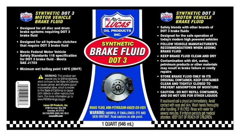 10826 Brake Fluid 1 Quart