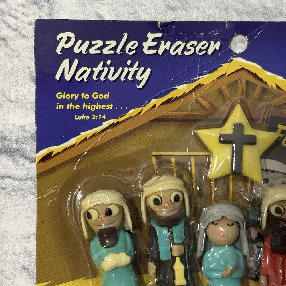 NIB Vintage Puzzle Eraser Natively interchangeable eraser set
