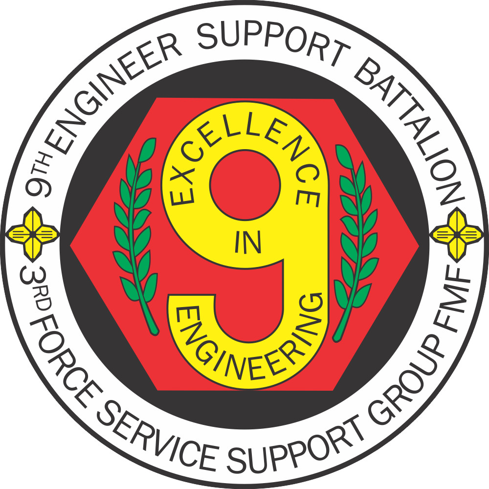 USMC 9th Engineer Support Battalion (9th ESB) 4.00" Wide x 4.00" Tall Decal