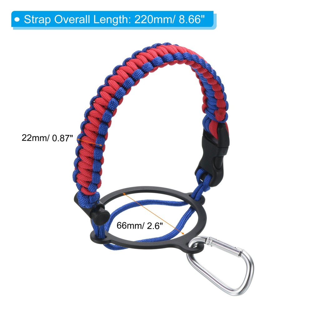 Water Bottle Holder Paracord Handle Strap Carrier Red Blue