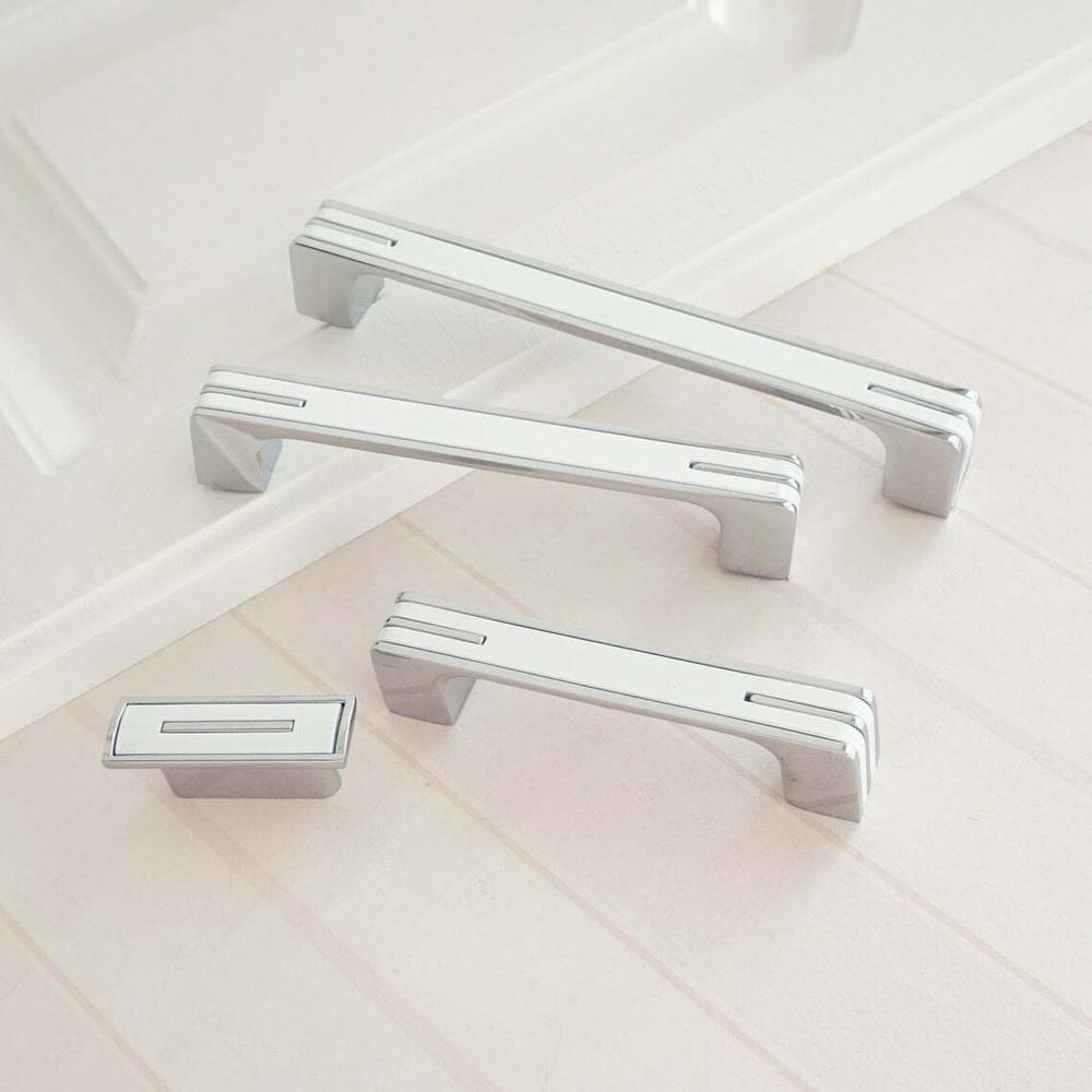 Cupboard Cabinet Pull Handles Chrome Silver White Kitchen Door Drawer Pull