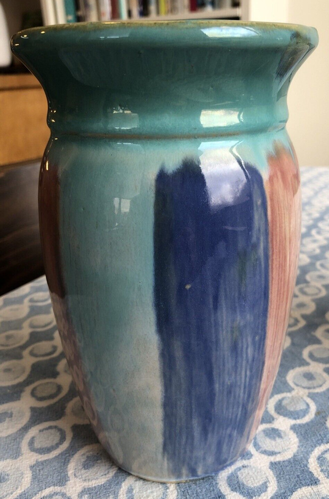 Handsome Hull Hand Painted Stoneware Vase
