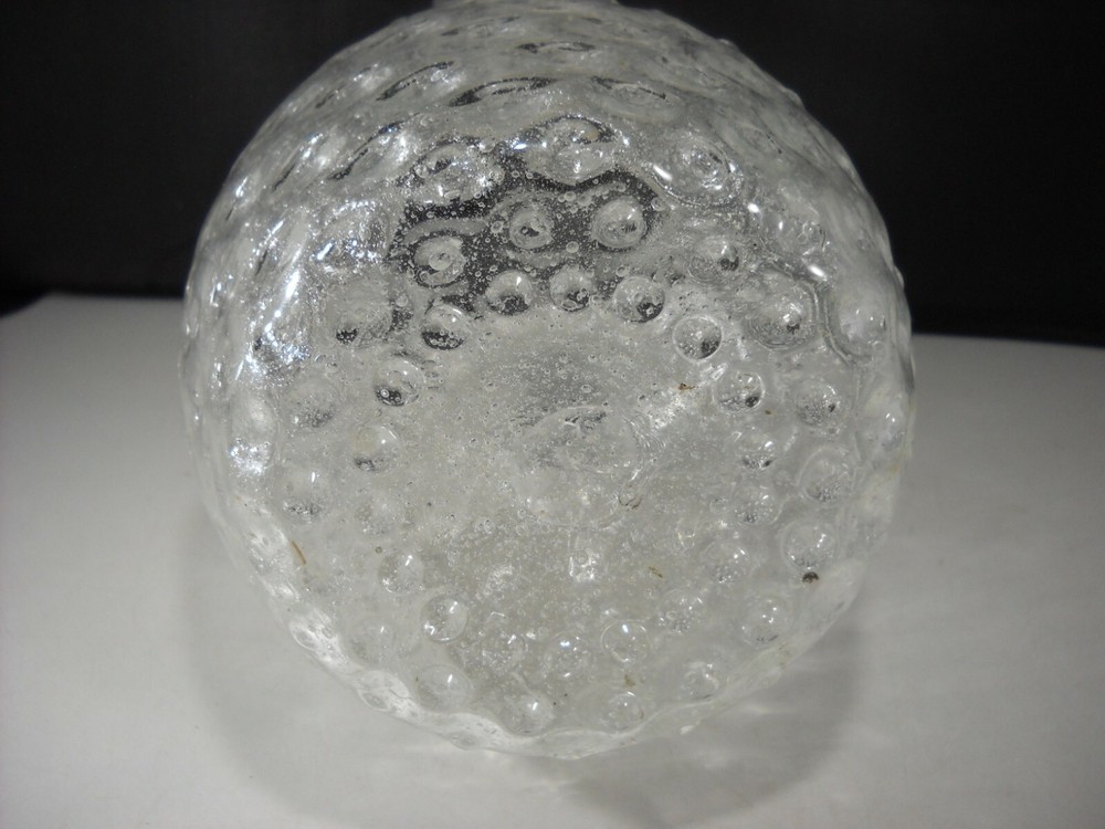 Vintage Clear Crackle Glass with Hobnail Pattern & Applied Handle Pitcher