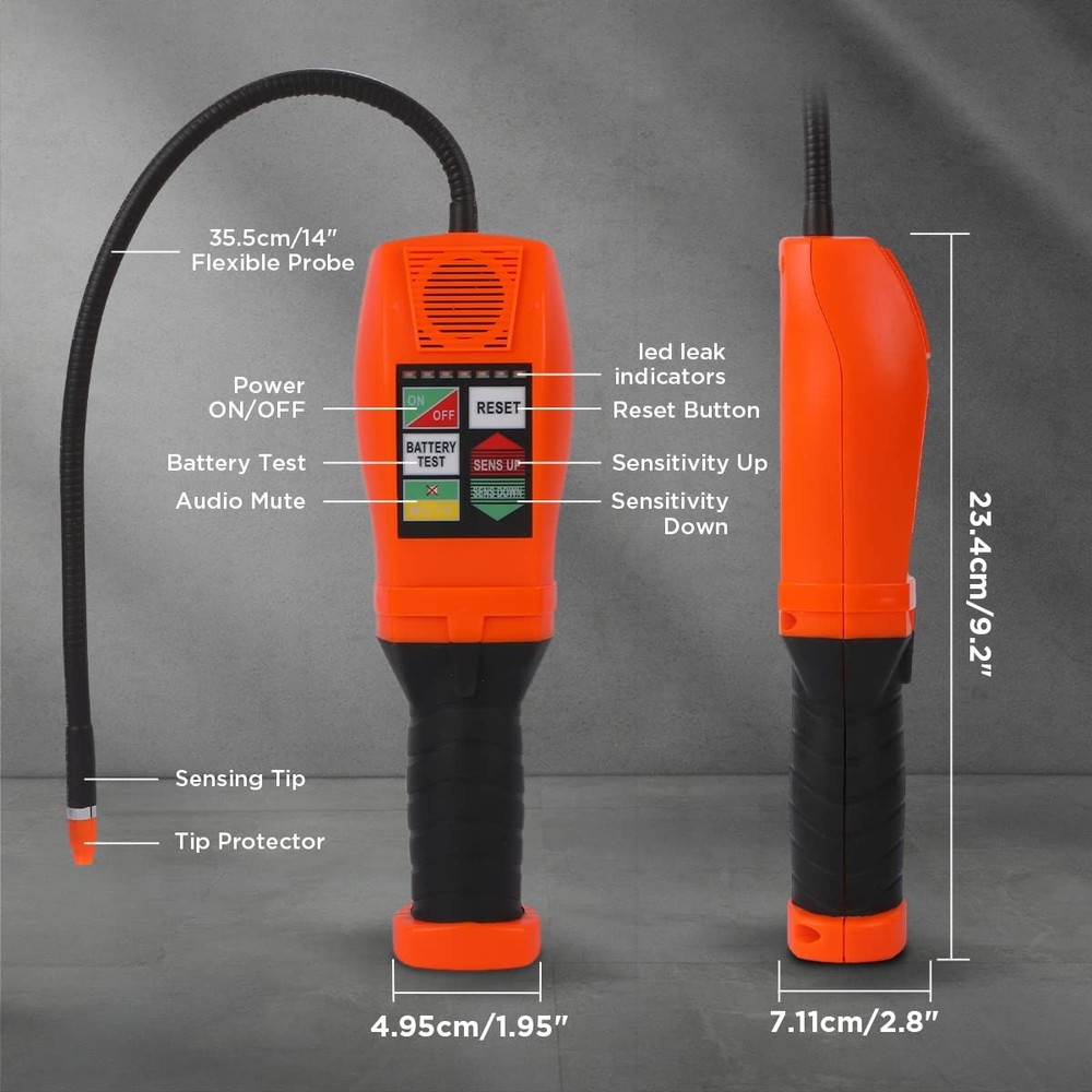 CMTOOL Refrigerant Leak Detector Kit, Freon Detector, CFCs HCFCs orange