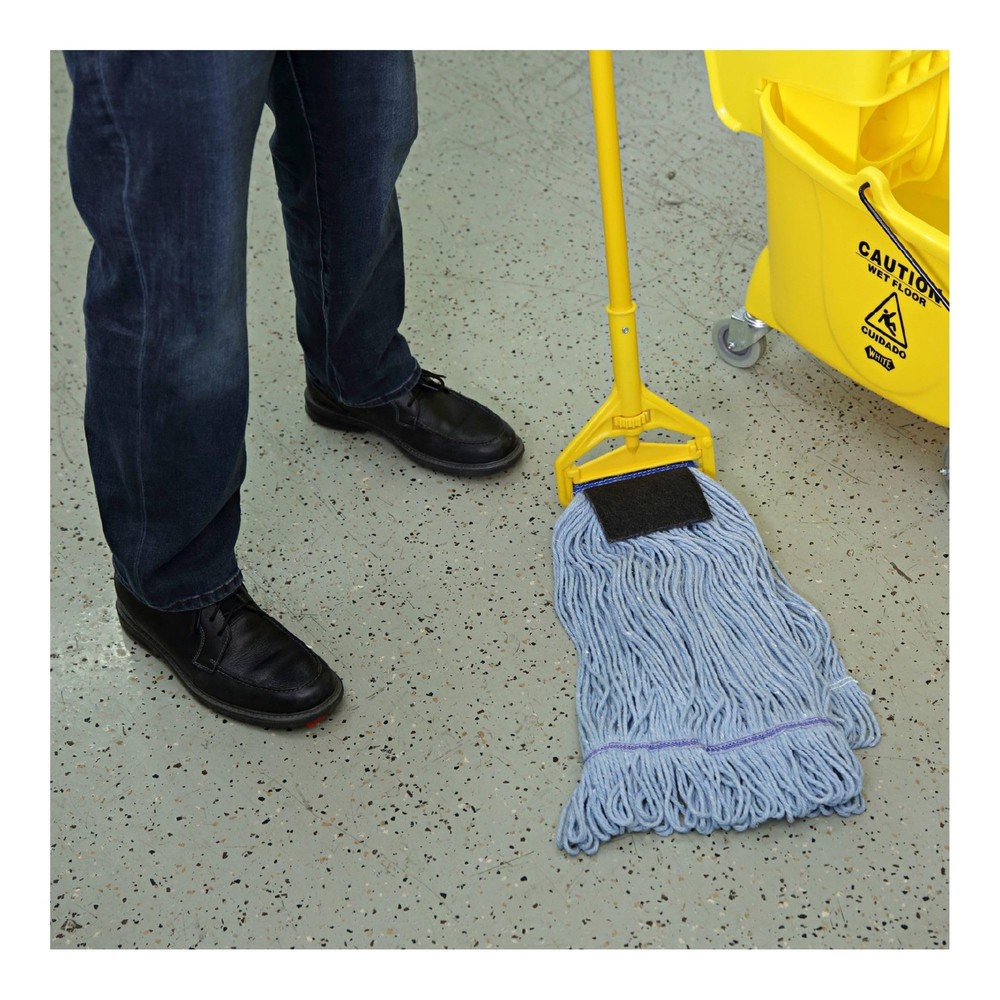 Mop Head, Loop-End, Cotton with Scrub Pad, Large, 12/Carton