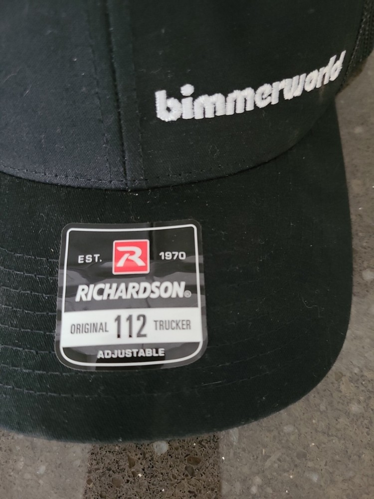 Richardson 112 Adjustable Snapback cap Hat Bimmerworld NWT Black BMW