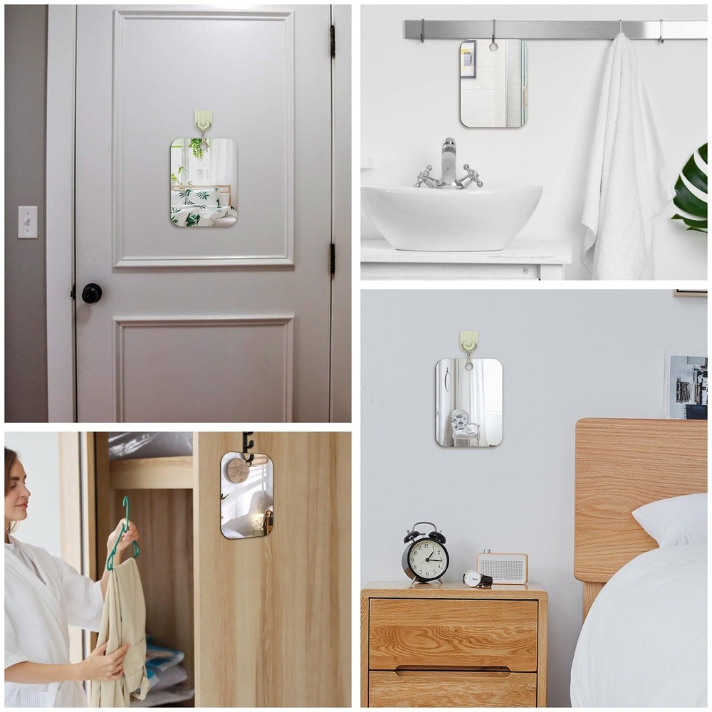 2 Pack Unbreakble Shower Mirror Fogless Makeup Mirror Medium 6x8 Inch