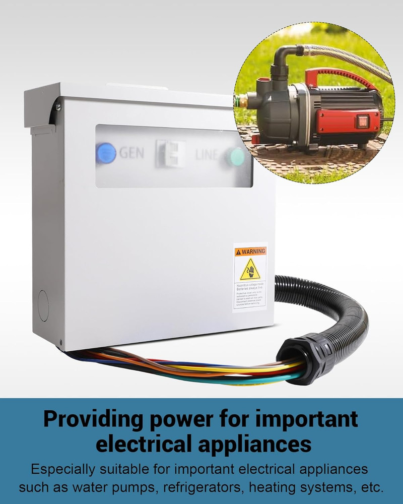 30Amp Transfer Switch Kit with Multiple 50A, 20A, 30A, 15A Circuit Breakers, Dua