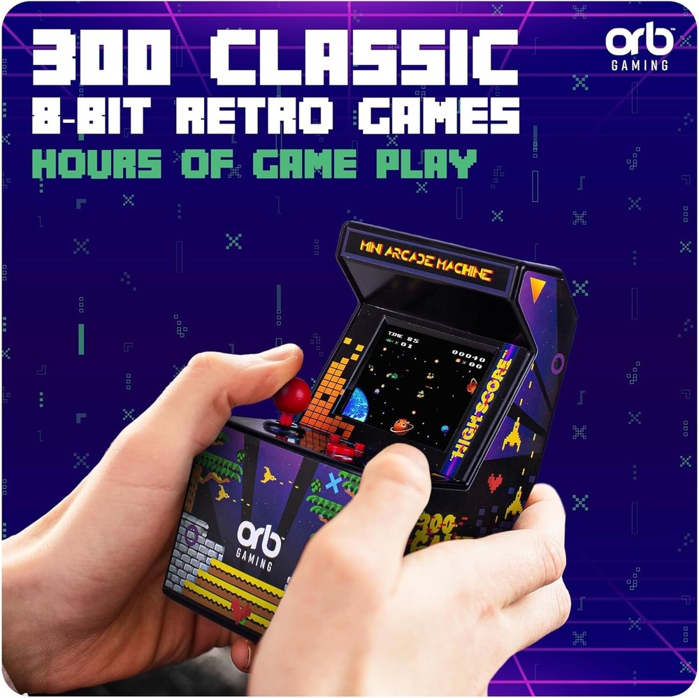 Classic Mini Arcade Machine – 300 Built-in Games & Authentic Joystick Control