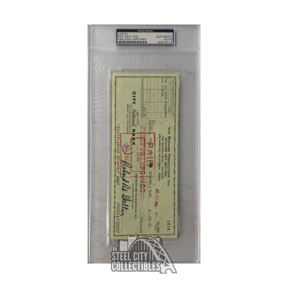 Red Skelton Autographed Check - PSA/DNA