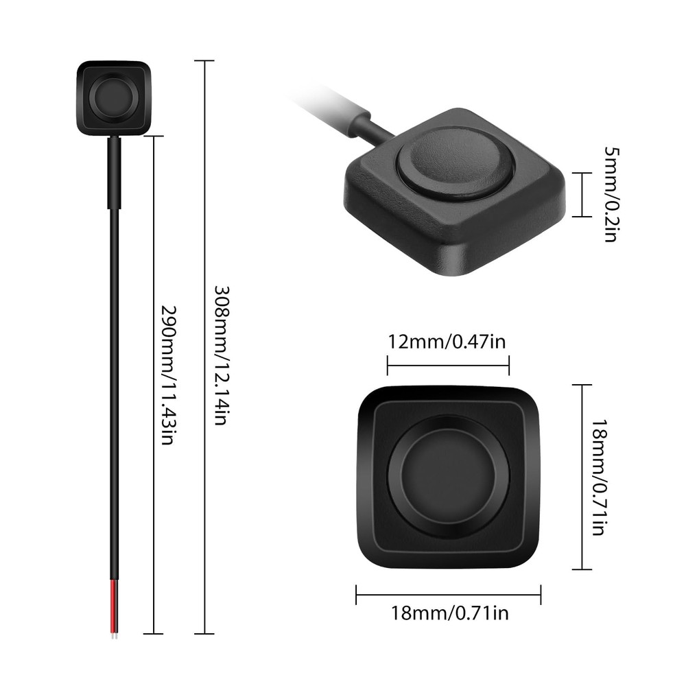 Linkstyle 10Pcs Momentary Push Button Switch, Surface Mount 11.43in Wire