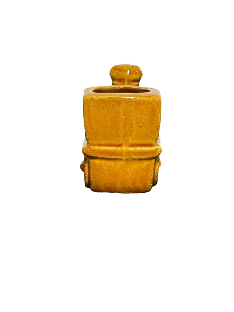 Small Brown Ceramic Train Engine Figuring, Toothpick Holder, Planter
