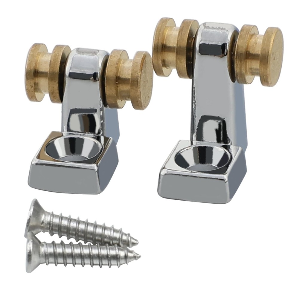 OVSAL Pack of 2 Brass Roller String Retainer for Electric Guitar String Tree Str