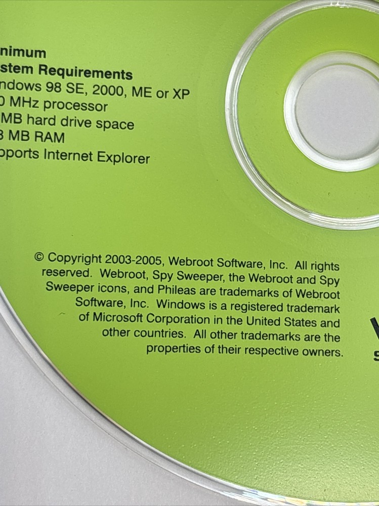 Webroot Spy Sweeper CD Rom Brand 2004