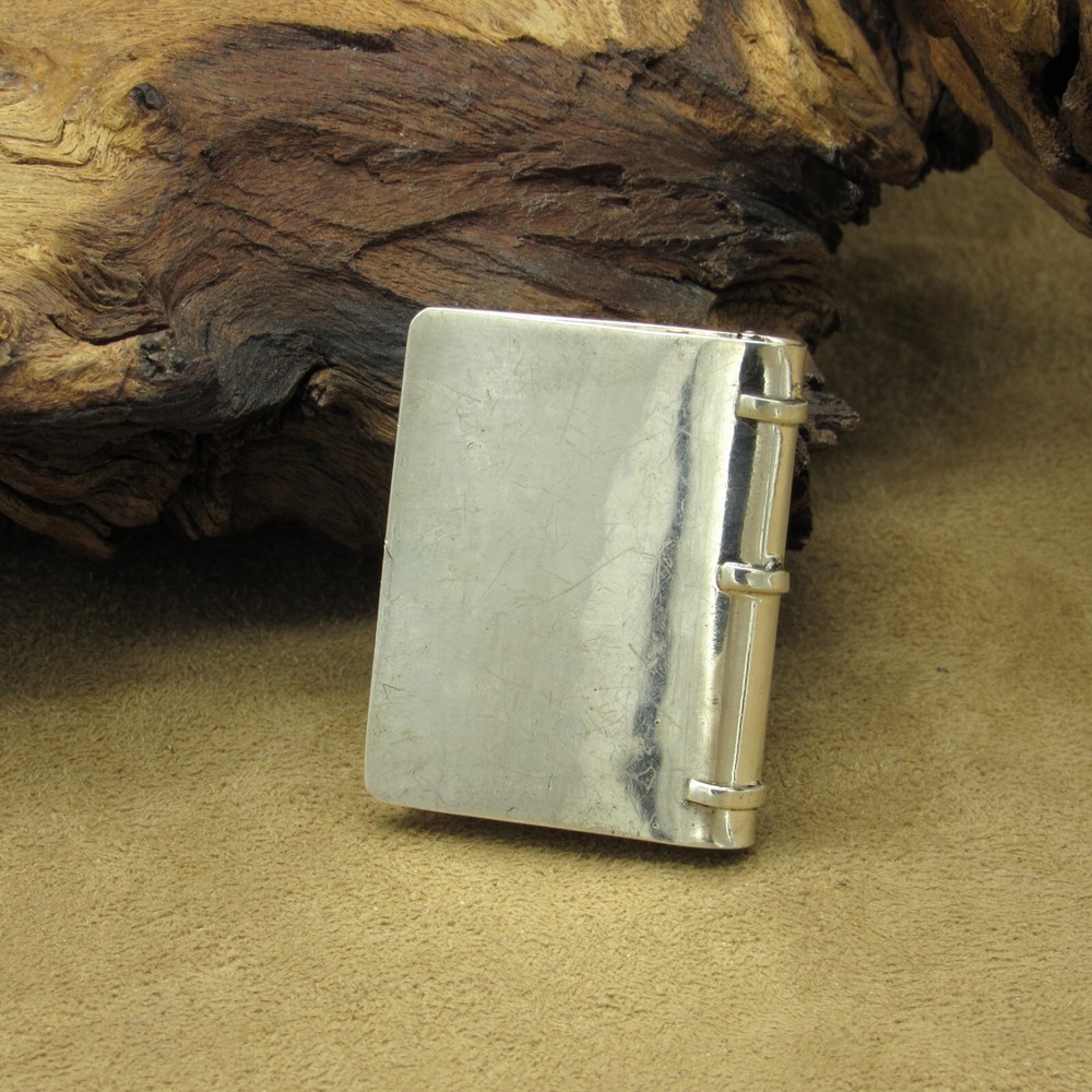 Vintage Sterling Silver Book-Shaped Pill Box