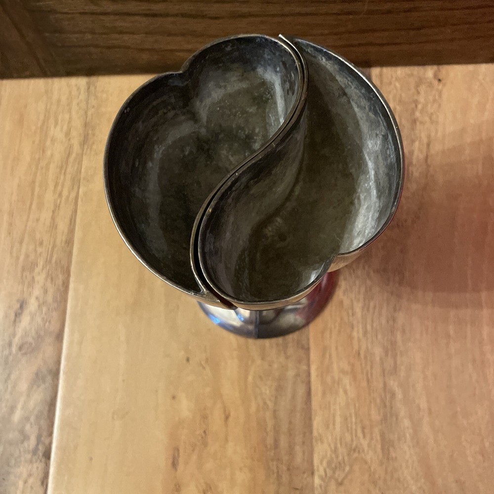 Silver Wedding Cup Split Heart Shaped Wedding Chalice Goblet Anniversary