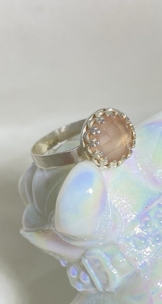 Sterling Silver .925 Pink Quartz Ring Size 5.5