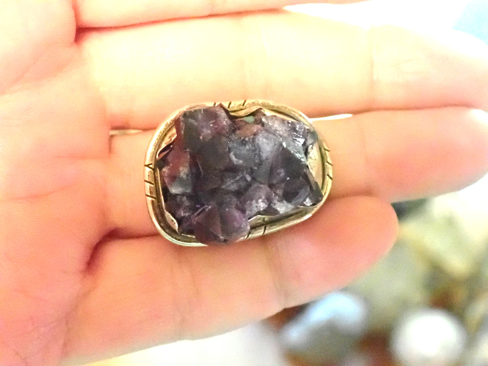 Purple Amethyst Ring Sterling Silver size 7.5