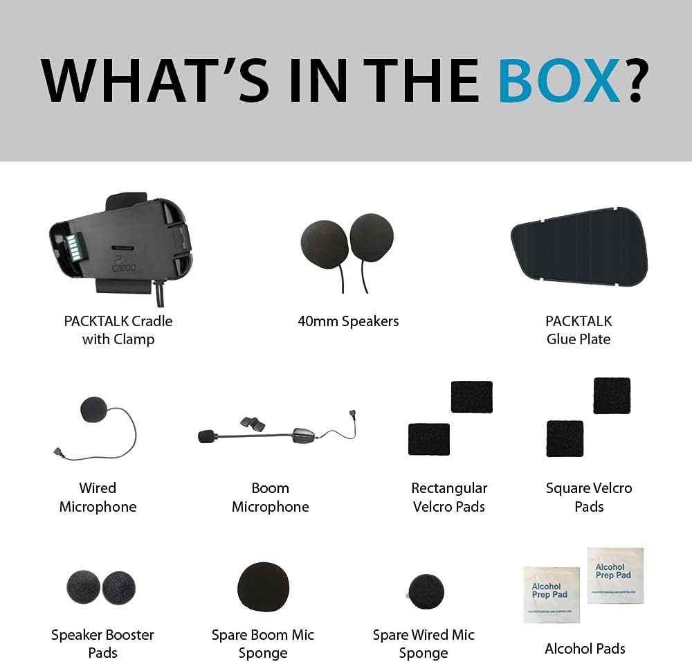 Cardo Packtalk Audio & Microphone Kit (Single Pack) - Will Not Fit Black