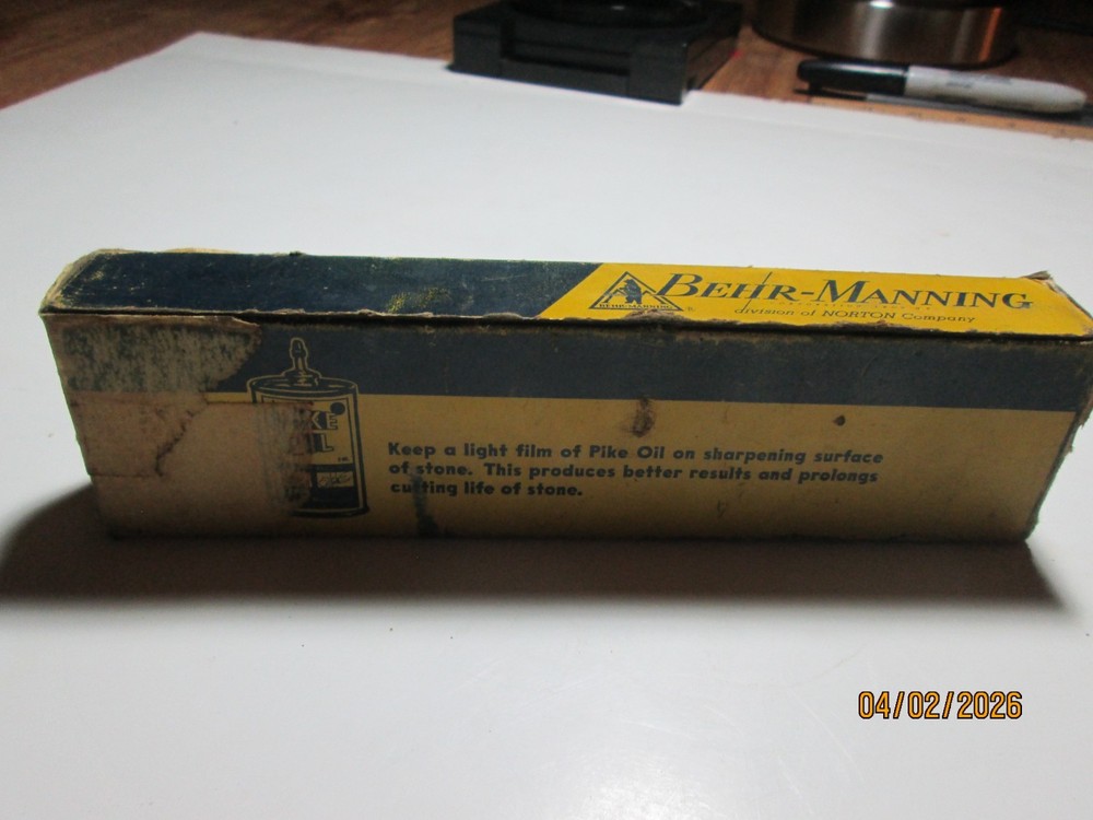 NORTON BEHR MANNING SHARPENING STONE.