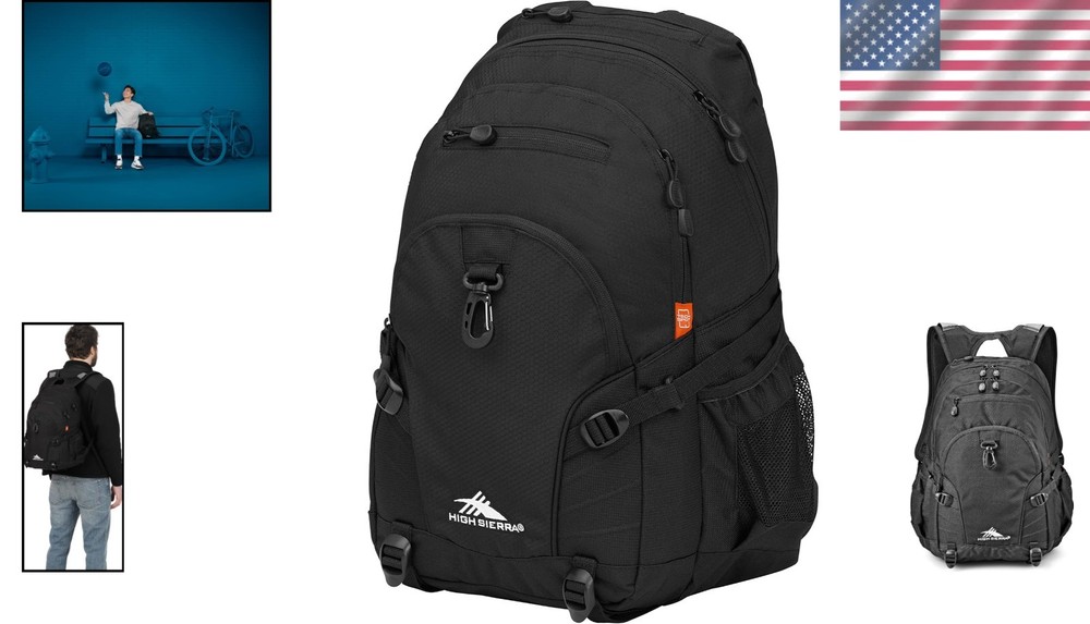 Versatile Loop Backpack with Tablet Sleeve - Stylish Black Work & Travel Bag