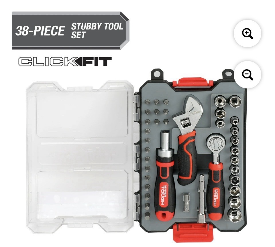 Toolset - 38 Piece Stubby Tool Set And Case - NEW Tools- Hyper Tough Tool Set