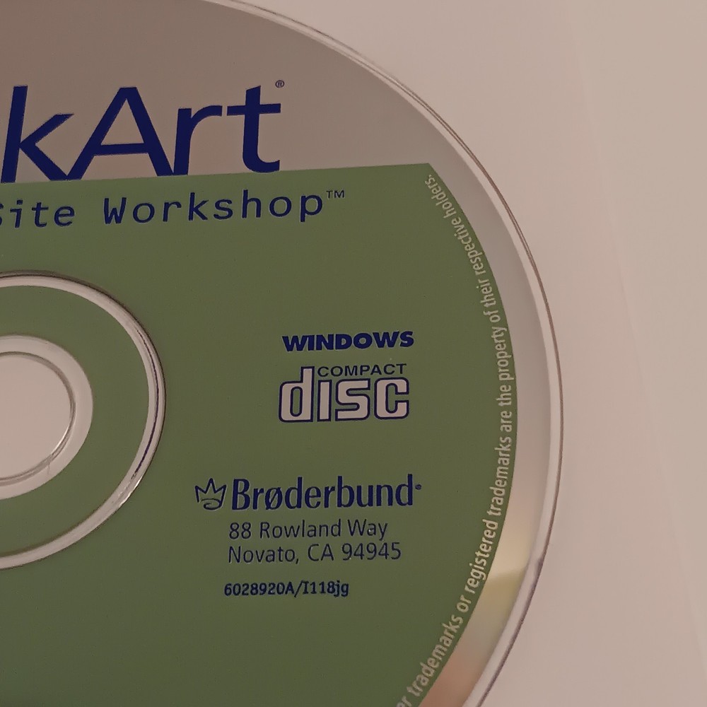 1998 Clip Art Web Site Workshop CD-ROM, Windows, Broderbund, tested