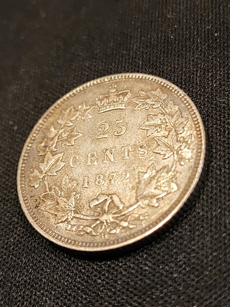 1872H Canada 25 Cents Silver Coin